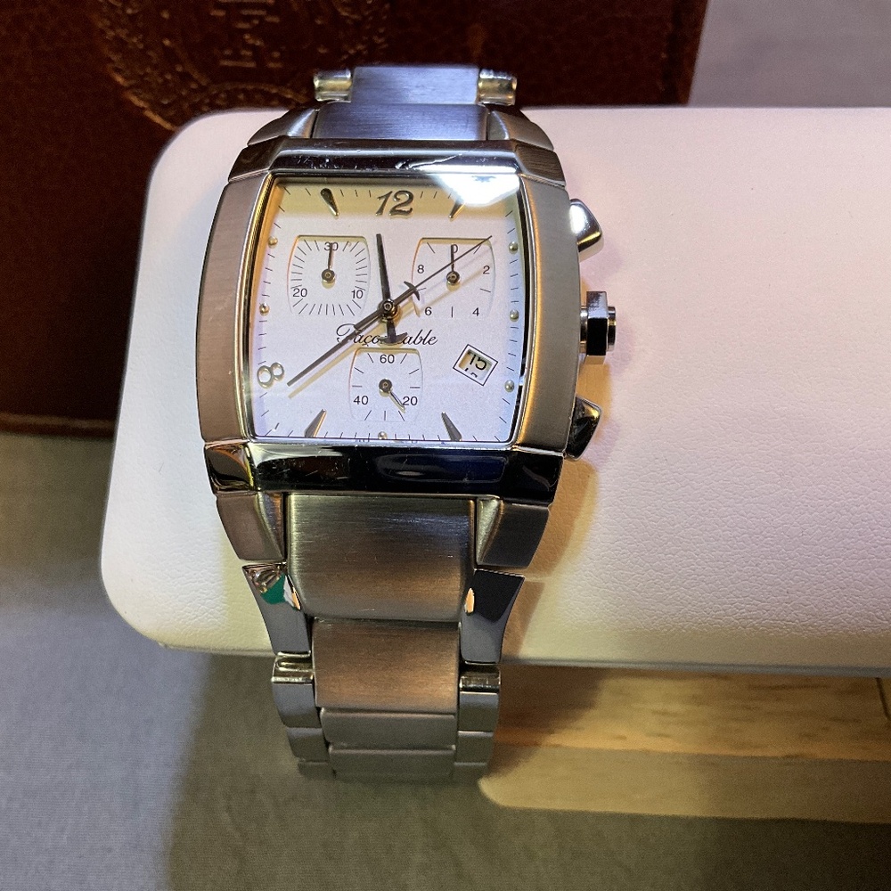 Beautiful Chronograph Faconnable Mezza Luna XL in Stainless Steel